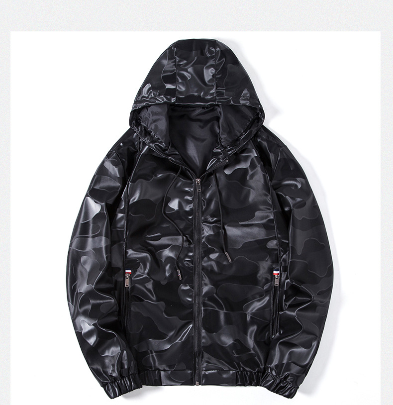 Men's Hooded Leather Jacket Slim Fit Motorcycle Biker Style_voghion.com