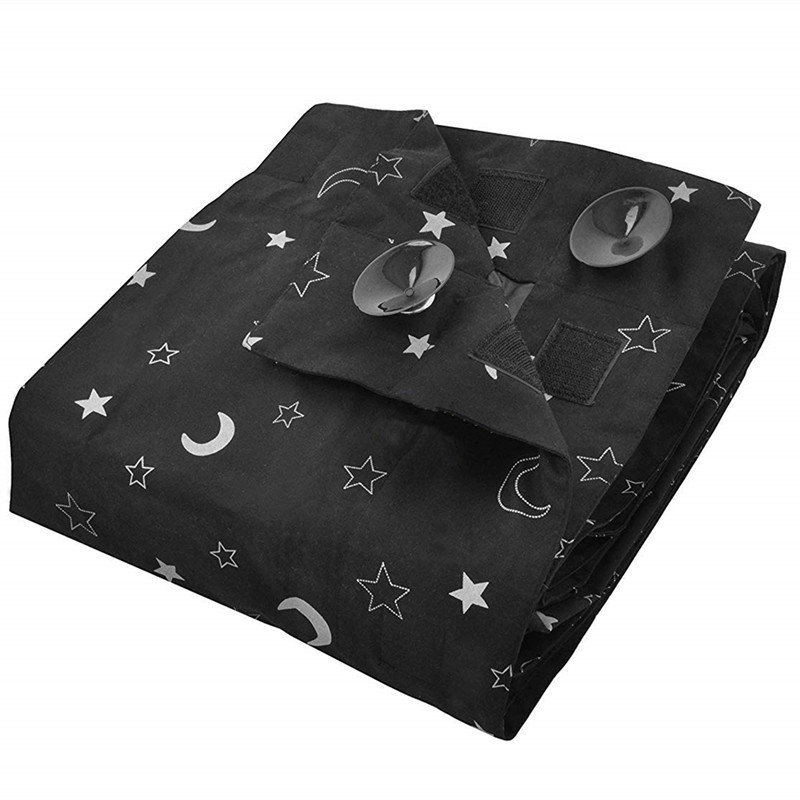 Amazon cross-border printing full blackout with suction cup blackout curtain children's room portable blackout curtain