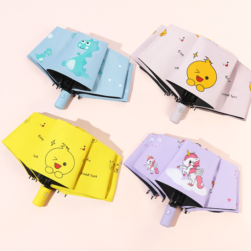 Full-Automatic Umbrella Women's Sunny and Rainy Dual-Use Wind-Resistant Student Cartoon Cute Lightweight Folding Fresh-Style Sun Umbrella Sunscreen
