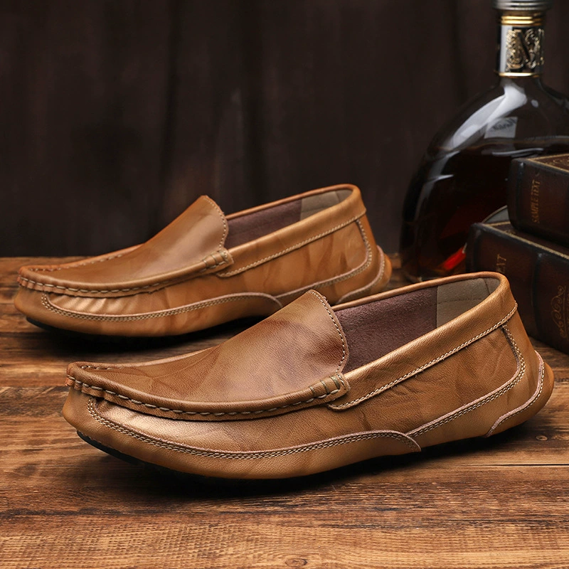 333 мужская обувь, повседневная кожаная обувь без шнуровки, повседневная обувь без шнуровки, весенний чехол с низким верхом, лапша из воловьей кожи, обувь для вождения в горох