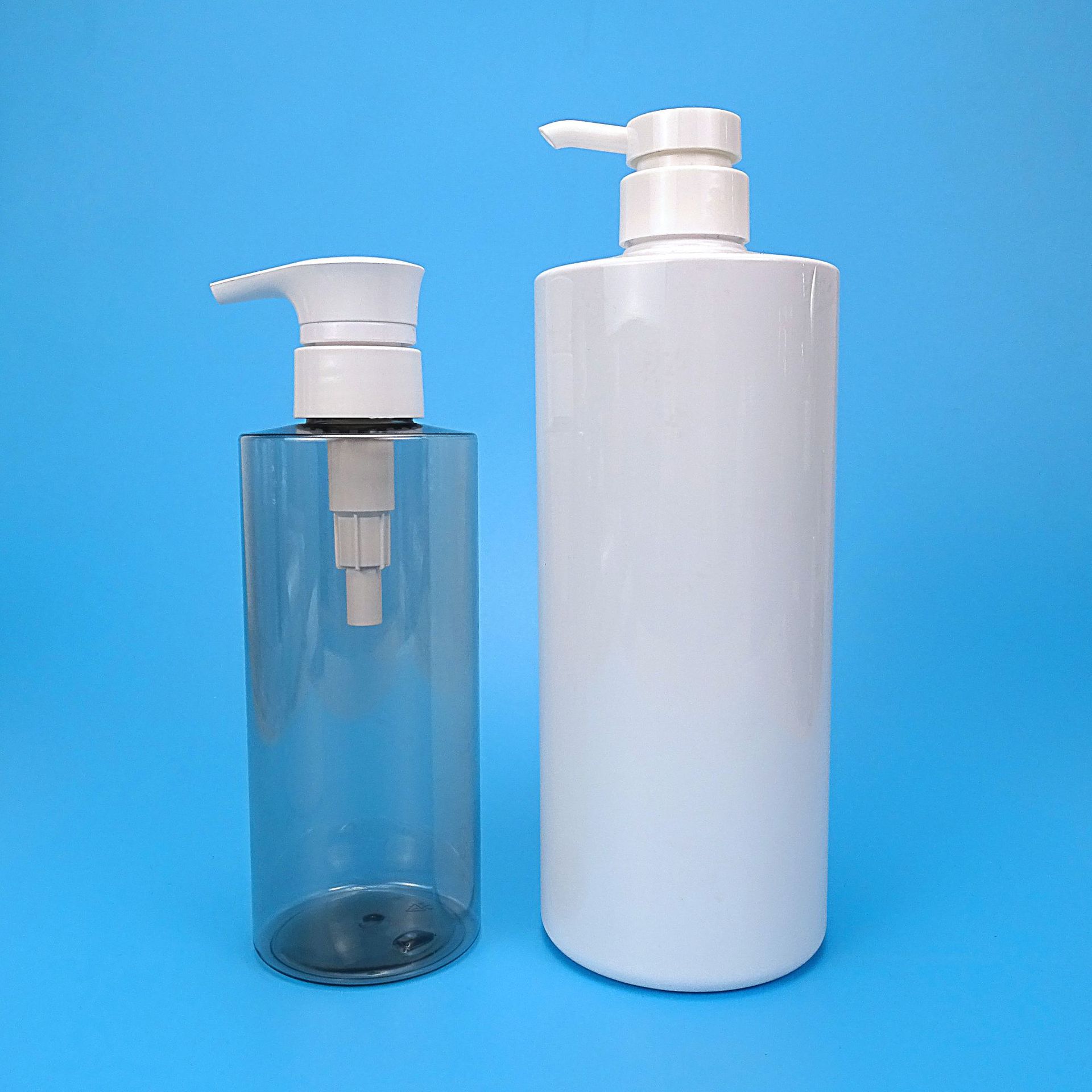 批发pet塑料制品化妆品按压泵透明分装瓶500ml1000ml高端洗发水瓶