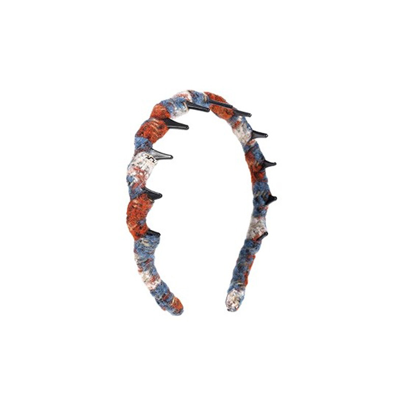 Color ondas de peluche correa de cabello para mujeres de alta presión craneal correa de cabello de invierno otoño con dientes antideslizante lavado de la cara correa de cabello