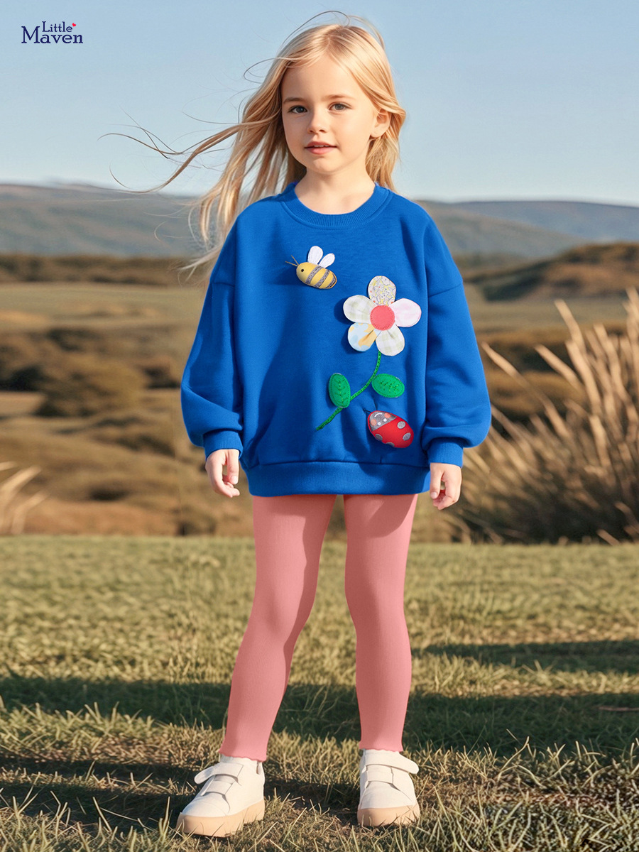 Little maven comercio exterior transfronterizo ropa para niños otoño nuevo traje para niñas dibujos animados europeos y americanos lindo traje para niños