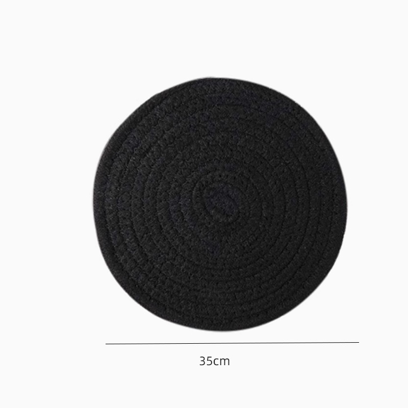 Cojín de paja transfronteriza tela de algodón impresa cojín de taza tejido a mano cojín casero de corteza de maíz cojín de mesa aislante térmico a prueba de quemaduras