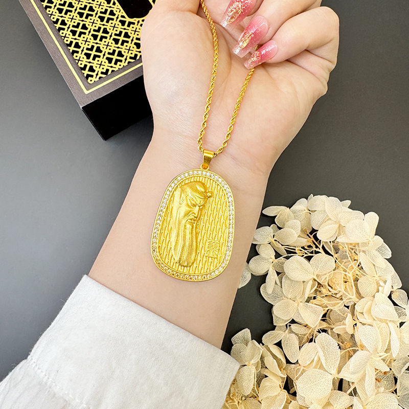 Gufa Sha Jin Guan Yufu marca colgante micro insertado Guan aleación de cobre universal a largo plazo no se desvanece Yiwu accesorios suministro