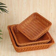 模造藤編みパンかご小食かごスーパー陳列かご展示かご収納かご方形藤編果物趙の李