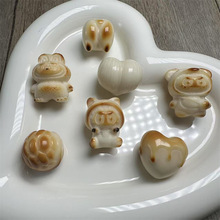 新品炭烧象牙果雕刻拉布布爱心屁桃奶油巧克力富甲柯基配件散珠