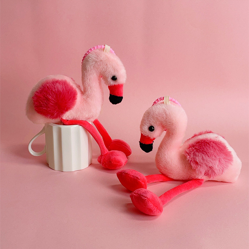 Creative Flamingo Doll Pink Girly Heart Love Bird Stuffed Toy Children's Doll Gift Keychain Pendant
