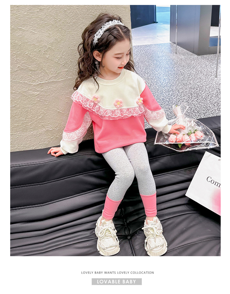 Dräi Blummen Ënnerwäsch 2024 Fréijoer Nei Moudeg Kanner- a Meedercher Sport Zweedeel Set_voghion.com