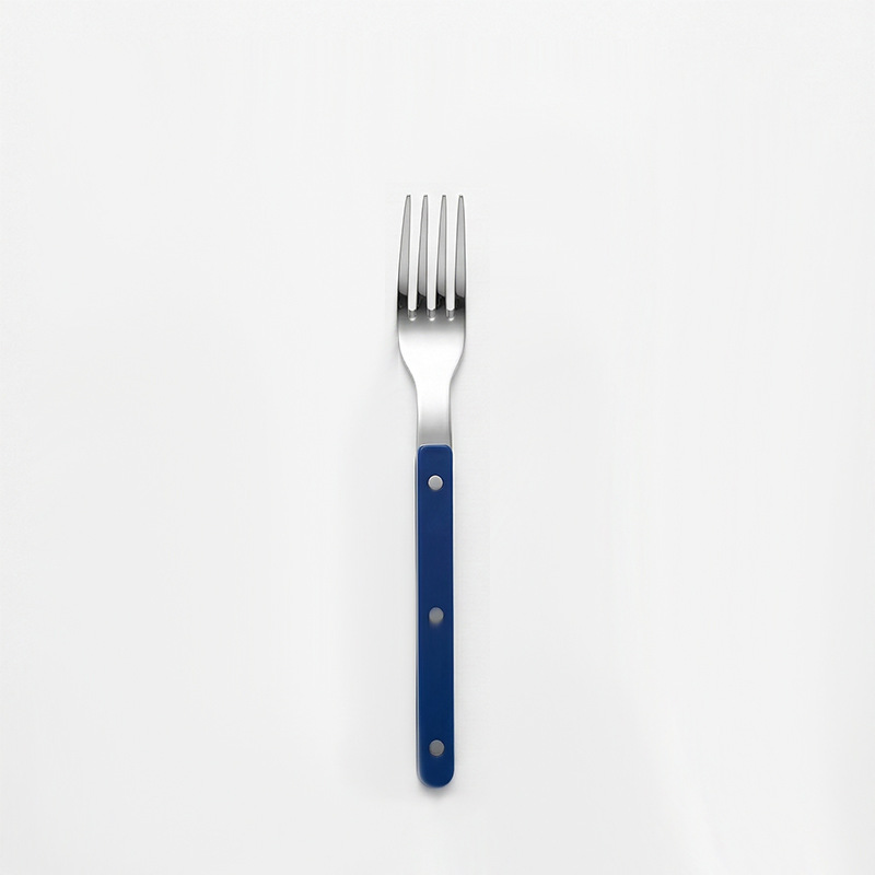 파란색 디저트 포크