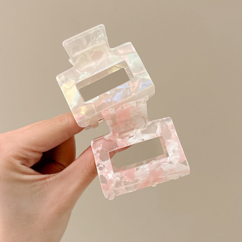 Clip de cabello cuadrado coreano nuevo clip de captura de color fantasía temperamento de tamaño medio clip de cabello de cola de caballo para mujeres agarrar un pequeño clip fresco