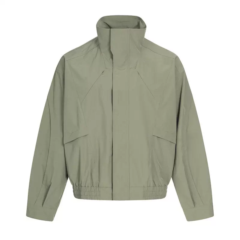 男士冲锋衣春秋款隐藏拉链口袋设计欧美vibe潮牌工装立领夹克外套