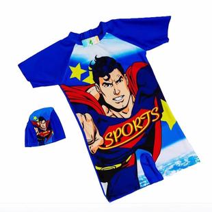Children's Swimwear Boys' Hot Spring Swimming suit One-piece Short-sleeved Sunscreen Children's Swimming Suit 1003