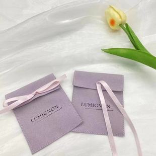 New microfiber flannel jewelry bag jewelry card earrings jewelry bracelet bow storage bag factory wholesale price