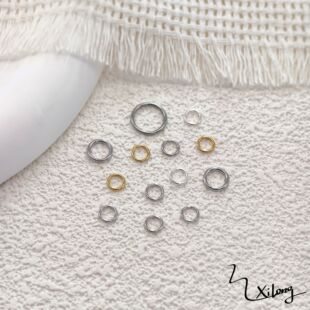 18K��ɫ��ɫ���_��Ȧ��β�B��Ȧƽ��Ȧ�B�ӭh�ֹ�diy�Ʒ���