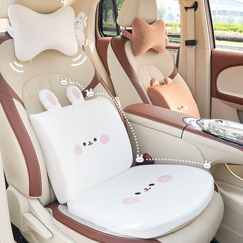 Cartoon Car Seat Cushion Cute Bear All Seasons Universal Car Seat Cushion Memory Foam Car Comfortable And Soft Seat Cushion