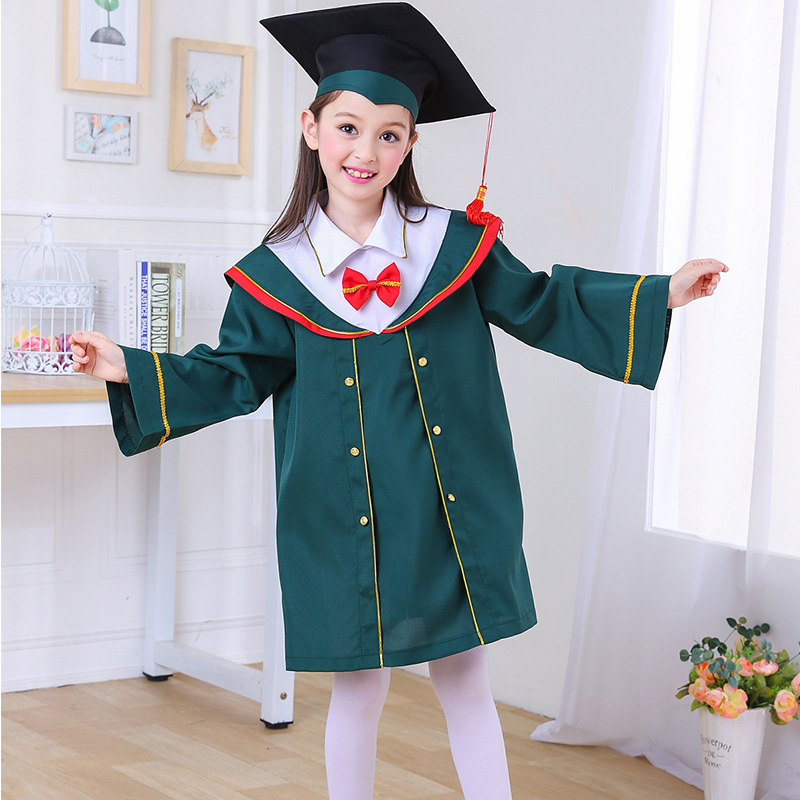 儿童博士服幼儿园学士服毕业袍小博士帽摄影服装小学生毕业照服装