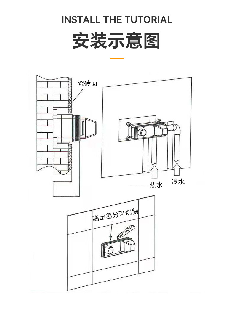 The bathroom washbasin is concealed and installed with a wall-mounted faucet. It is a stainless steel hotel washbasin faucet for cold and hot bathrooms undefined