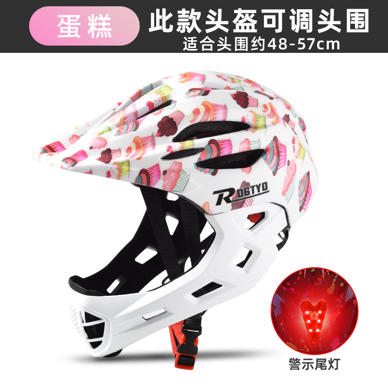 De los niños completo Cascos CE Niñas Bicicletas equilibrio scooter patinaje Cascos con luces traseras Ride equipo