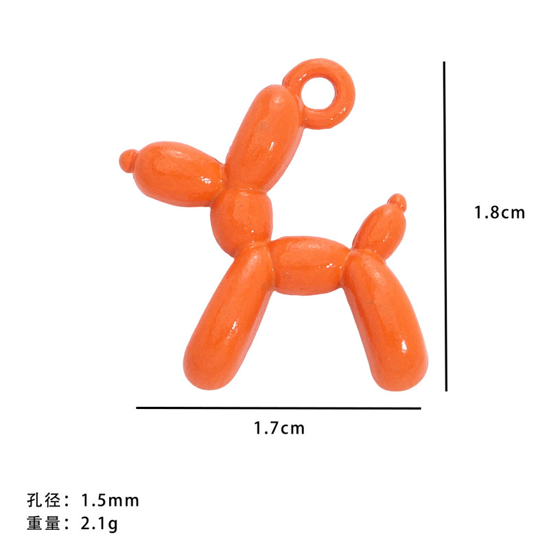 人気の合金ペイントバルーン犬かわいいキャンディーカラーの子犬ペンダント立体ネックレス diy 合金ジュエリーアクセサリー|undefined