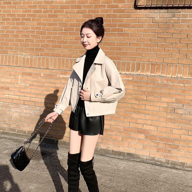 小个子皮衣2025年新款女春秋爆款机车皮夹克网红韩版宽松短款外套|undefined