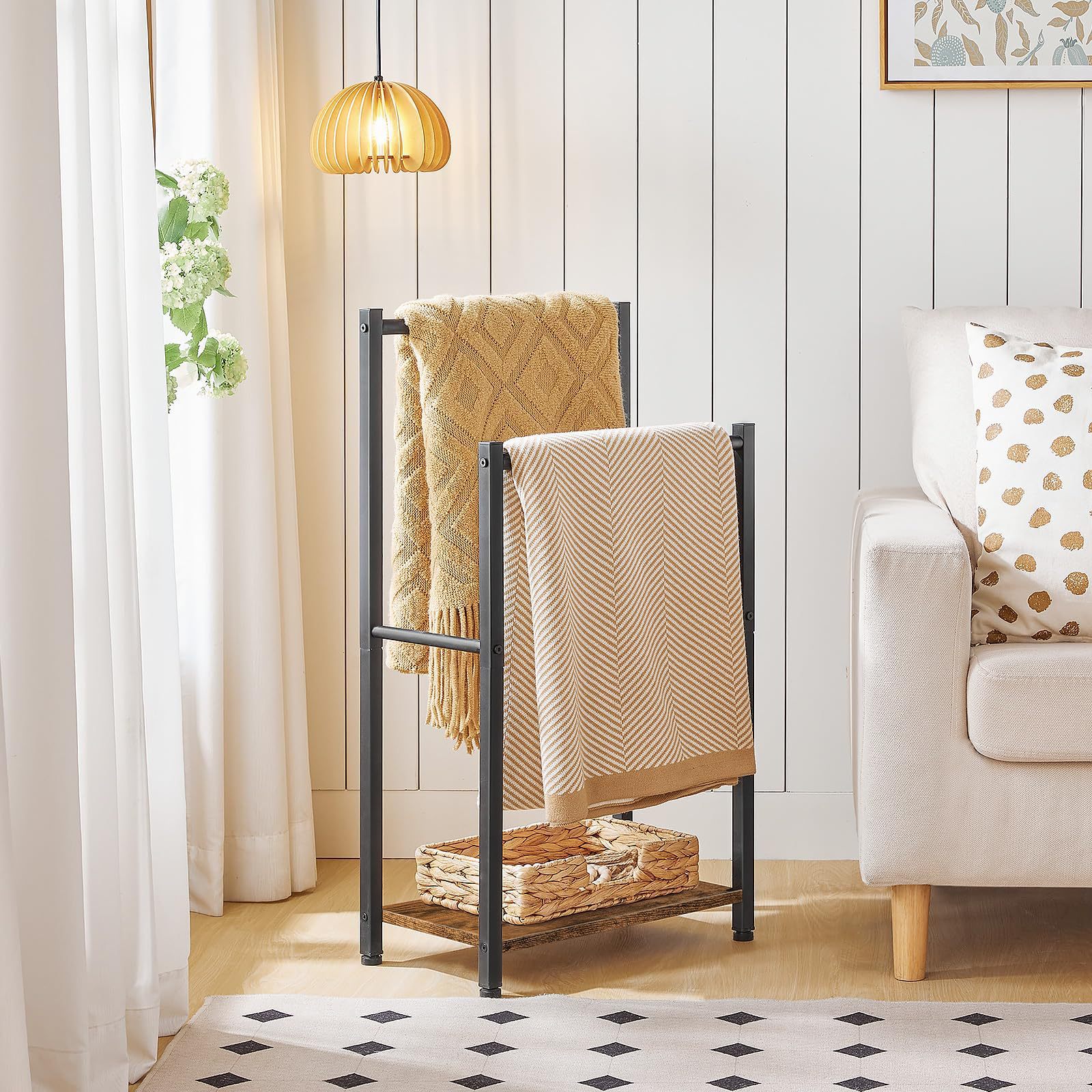 Cross-Border Foreign Trade Bathroom Towel Storage Rack Floor-Standing Bath Towel Hanging Storage Rack Metal Wall-Mounted Removable Towel Rack