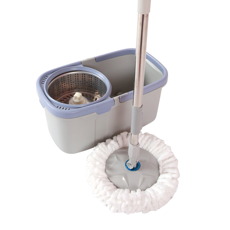 Doble mango cuadrado giratorio fregadero fabricante de barril sin lavado a mano perezoso para el hogar seco buen trapeador de tela para aumentar el trapeador