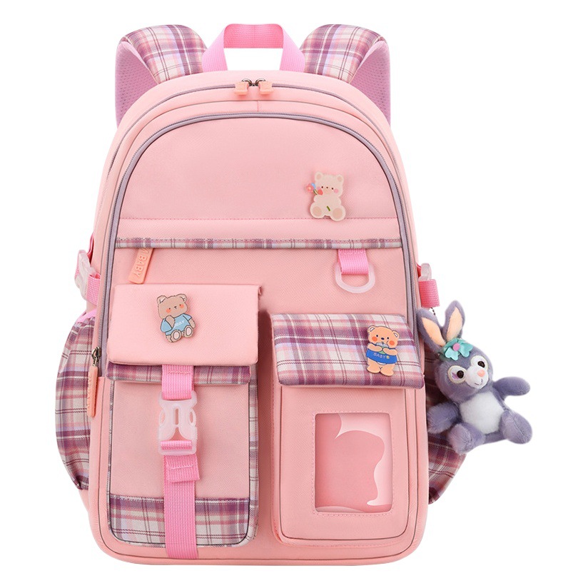 Nueva escuela primaria estudiante schoolbag femenino Grado 1-3-6 dibujos animados niños lindos mochila ligera reducción de carga estudiante schoolbag