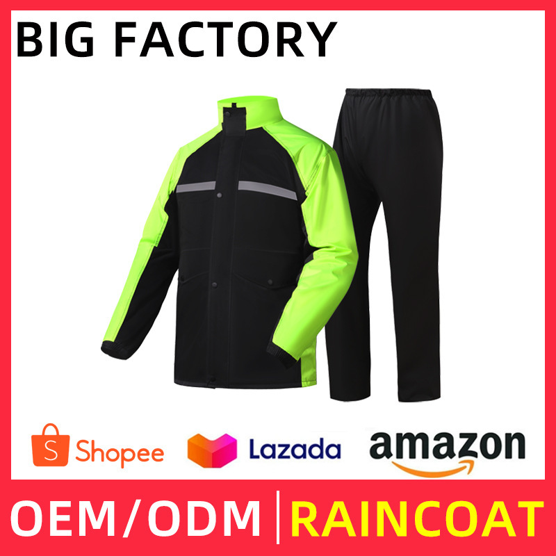 Men's Motorcycle Riding Raincoat Set, Adult Split-Type Heavy Rain Protection, Delivery Rider Split-Type Thickened Windproof