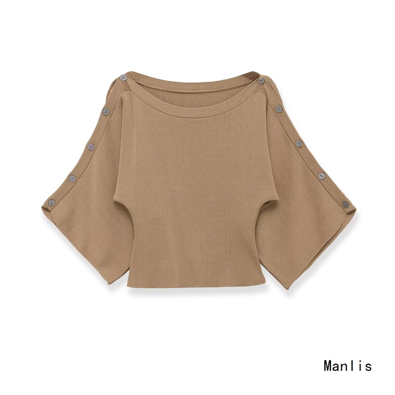 Z Cross-Border European and American 2026 New Fashion Stylish Women's Off-Shoulder Wide-Sleeve Layered Cuff Embellished Knit Sweater 5536026