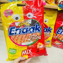 批发印度尼西亚进口GEMEZ小鸡干脆面烧烤双拼原味香辣点心面232g