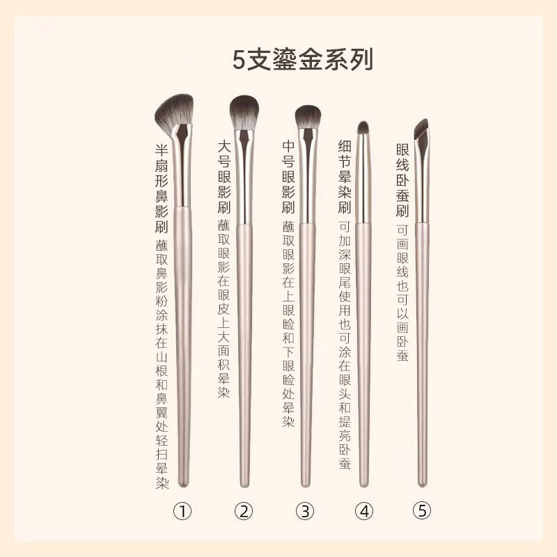 15 conjuntos de cepillo de maquillaje Li Jin 13 conjuntos de cepillo de sombra de ojos cepillo de sombra de nariz cepillo de blush Cangzhou conjunto de cepillo de maquillaje con bolsa de cepillo