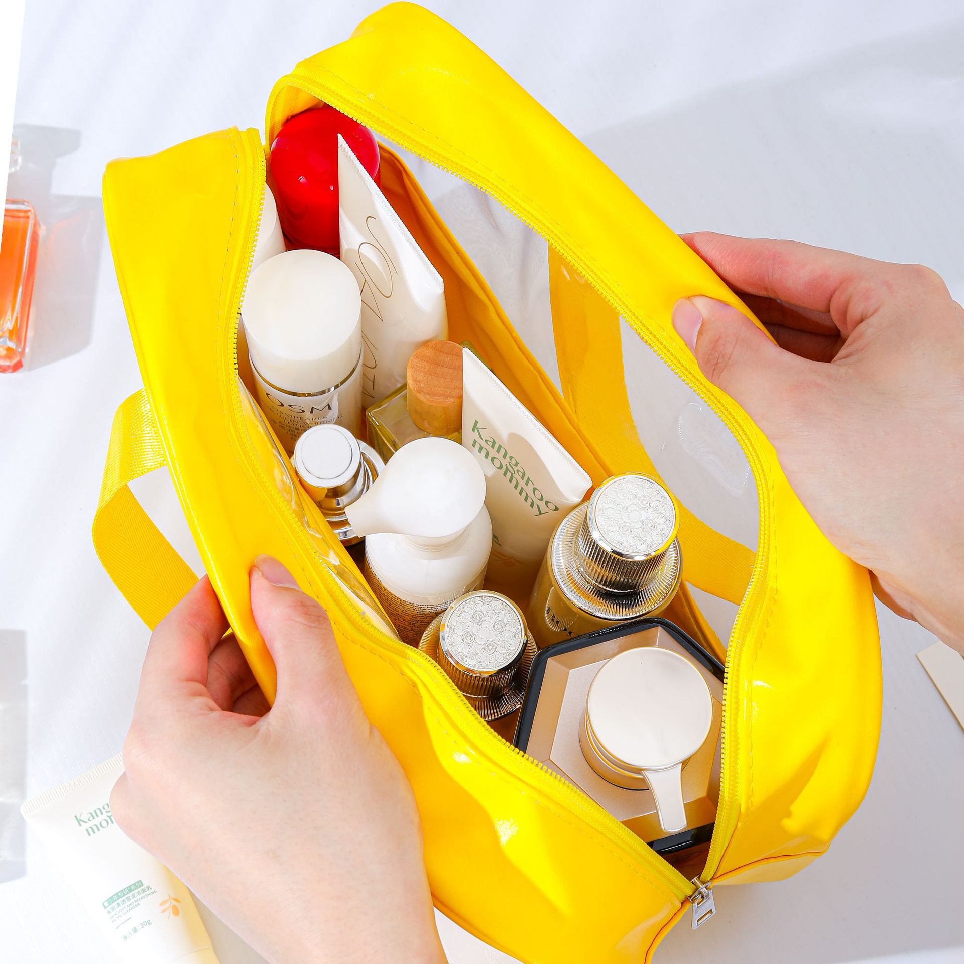 Bolsa de baño portátil de alta calidad, baño portátil, natación, playa, viaje, bolsa de almacenamiento de artículos de higiene y maquillaje de gran capacidad