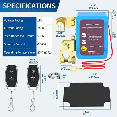 Power supply, ignition system accessories: Car Battery Power-Off Switch