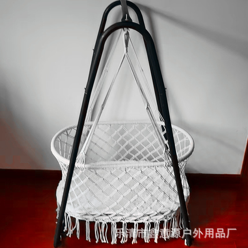 Large Baby Blue Cradle, Removable Basket-Type Universal Portable Manual Crib, European and American Internet Celebrity Blue Baby Hot Style