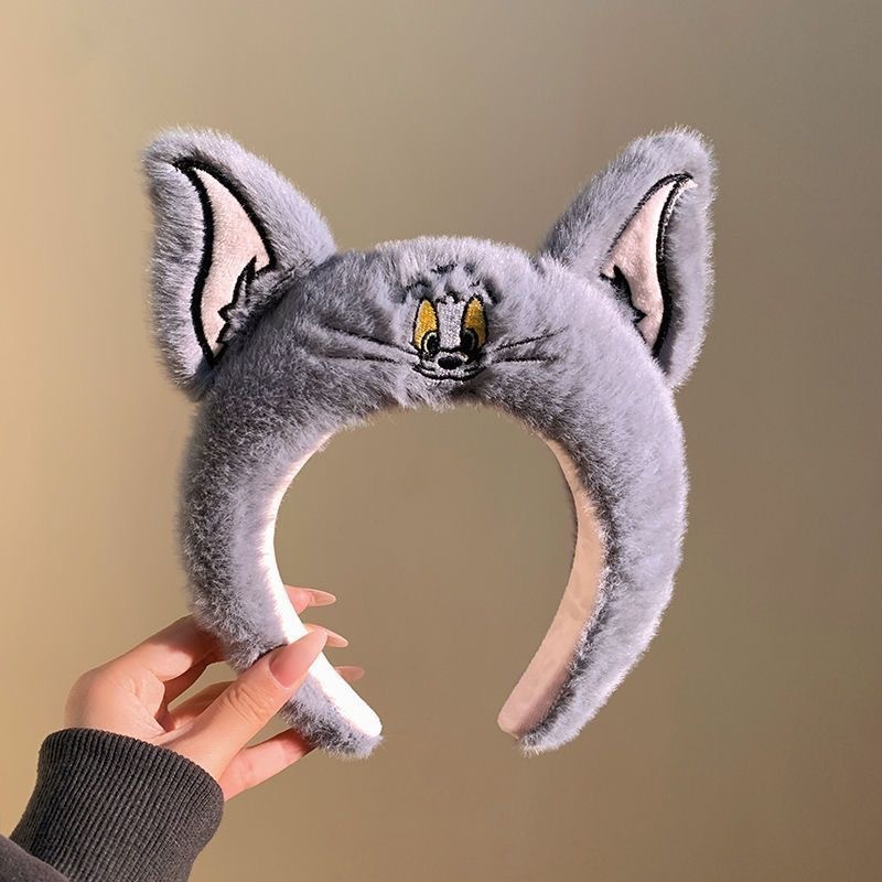 クリエイティブな猫とネズミの耳のヘッドバンド、かわいいぬいぐるみの漫画のヘッドバンド、かわいいパフォーマンスの写真ヘアピン、面白いヘッドバンド|undefined