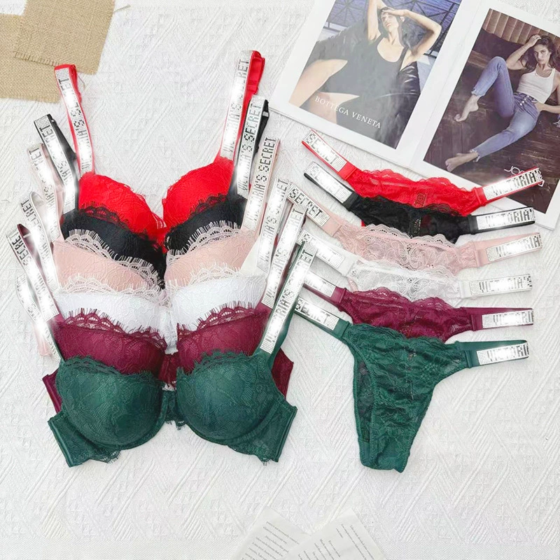 Внешняя торговля, европейский и американский AliExpress, хит продаж, сексуальный кружевной комплект нижнего белья со стразами, сексуальный тонкий стиль пуш-ап