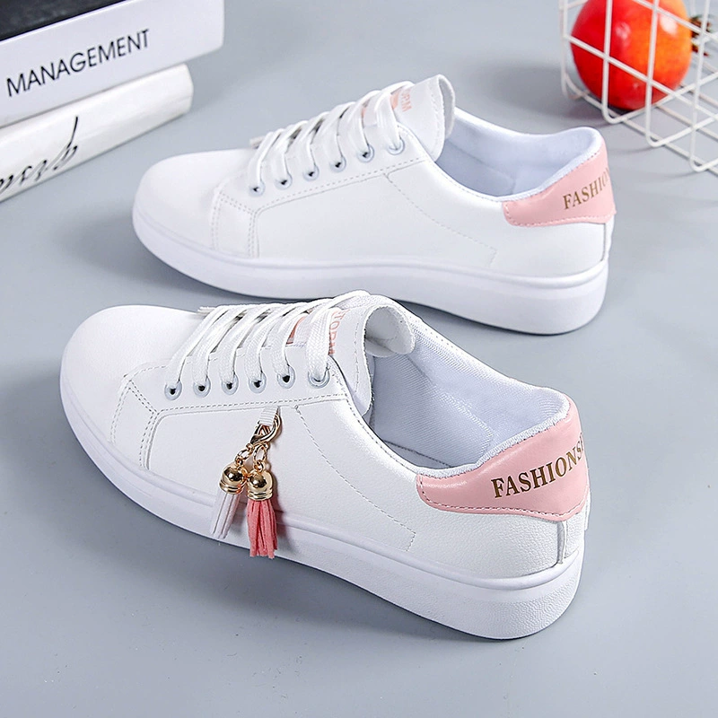 2022 весенне-осенние кроссовки с круглым носком новые милые белые туфли на плоской подошве с кисточками Женские повседневные плоские туфли взрыв внешней торговли