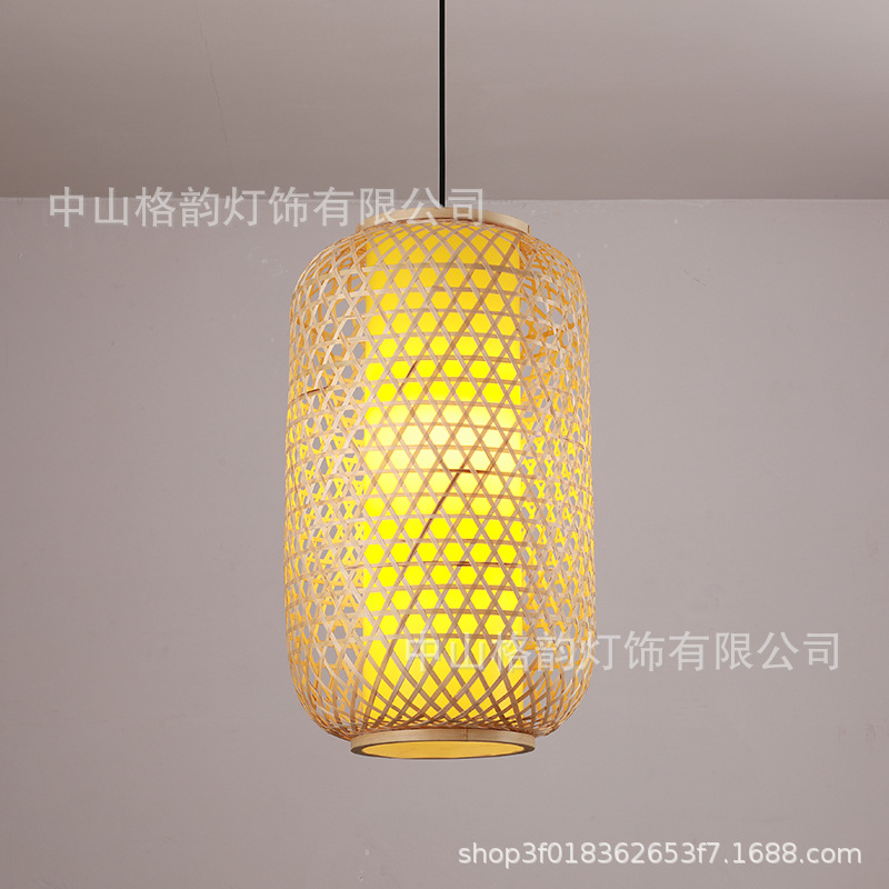 Lámpara de bambú linterna de bambú chino restaurante japonés lámpara de bambú Zen salón de té balcón dormitorio cama y desayuno lámpara de restaurante de olla caliente
