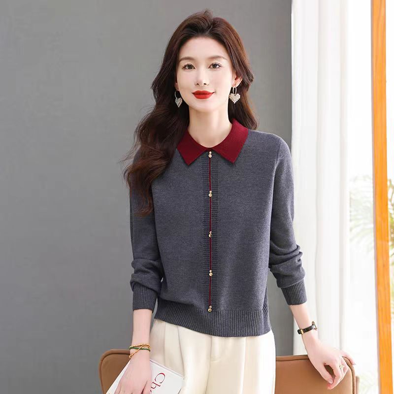 Cashmere Women's Base Shirt 2025 New Spring and Autumn Turn-Down Collar Knit Sweater Women's Loose Thick Pullover Inner Top Cashmere Women's Base Shirt 2025 New Spring and Autumn Turn-Down Collar Knit Sweater Women's Loose Thick Pullover Inner Top