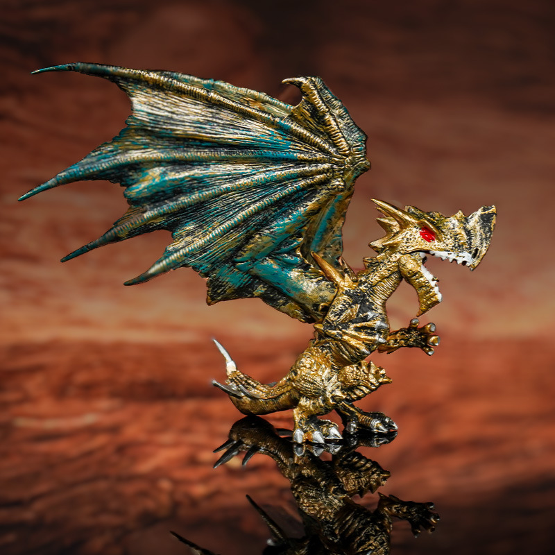 Simulación dragón PVC creativo decoración del tanque de peces decoración interior del coche juguetes para niños al por mayor cuatro colores opcionales dinosaurio