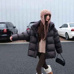 防寒厚みのある90ホワイトダックダウンジャケット女性用2025新しいスタイルの高ふわふわパフ感の小さなファッショナブルなパンジャケット