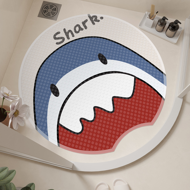 우유빛 작은 상어둥근(2세대 욕실매트)