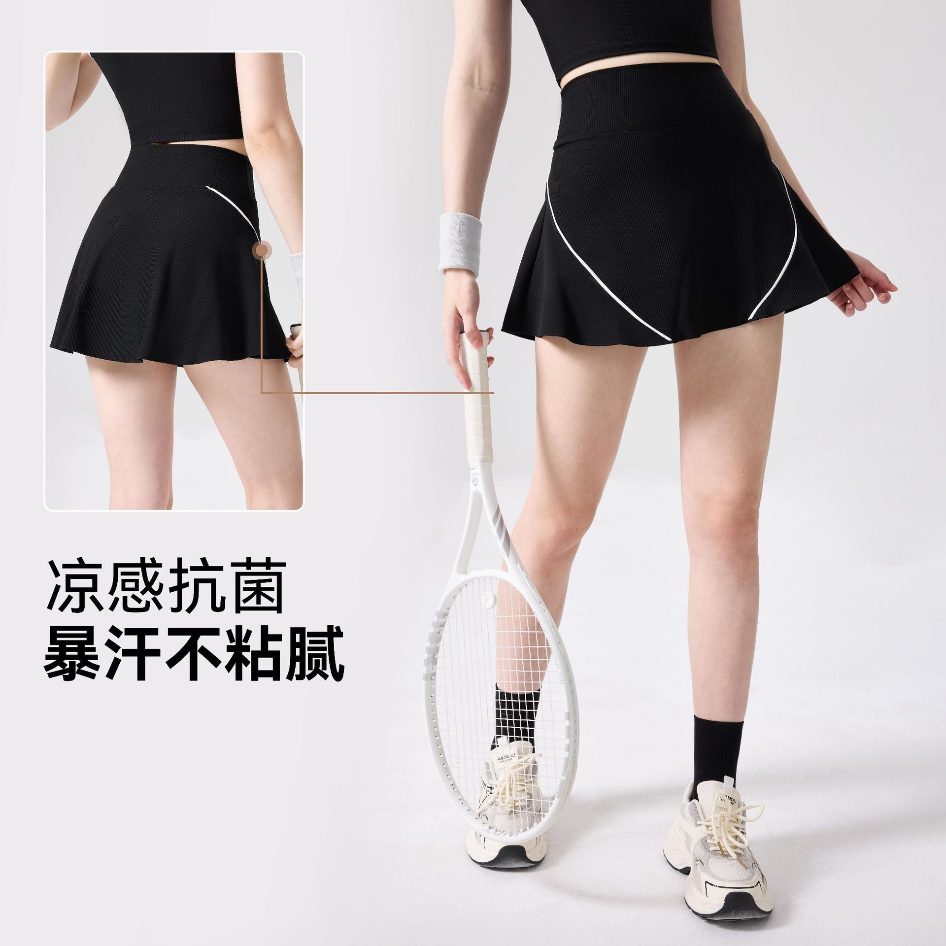 cintura alta falda deportiva corta para mujer bolsillo anti-luz falda de yoga falda de entrenamiento de entrenamiento para correr falda de tenis