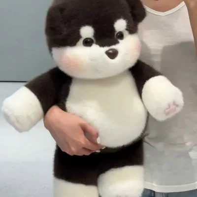 Pillow, Foreign Trade Doll, Oyuncaq yastıqlar - alaskan-malamute-dark-brown-45cm028kg
