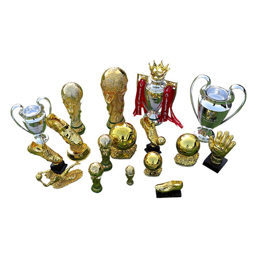 Artesanías de resina trofeo de fútbol Chapado en resina Copa del Mundo Copa de Dios Guantes de Oro Bota de Oro Premio Copa de Oro