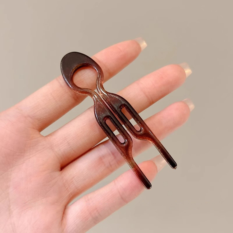 Nuevo clip de cabello de moda tocado de cabello de mujer tarjeta de cabello detrás de la cabeza de la cabeza de la cabeza de la persona perezosa máquina de cabello en forma de U doble inserción americana