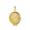 Gold round embossed pattern pendant type B