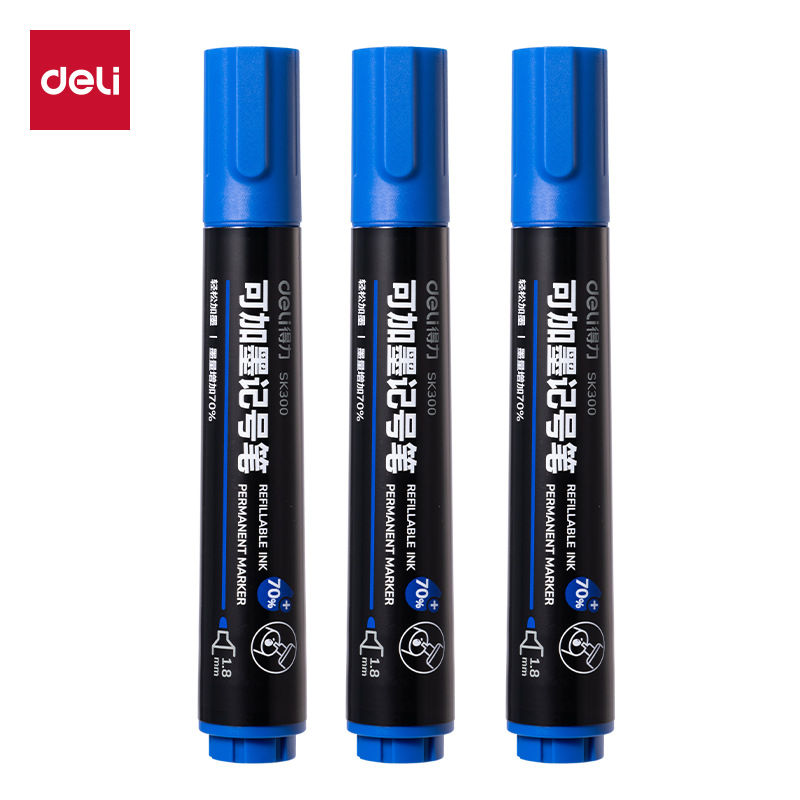 DeLi SK300 gran capacidad de tinta marcador lápiz negro azul rojo lápiz de cabeza grande lápiz expreso lápiz de cabeza