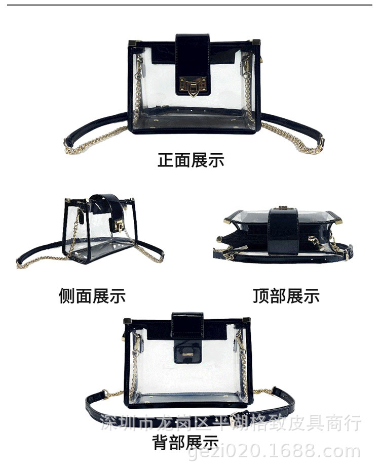 Yeni PVC şeffaf çanta kadın çantası şık moda ağrı çantası lazer omuz crossbody çanta moda zincir küçük kare çanta